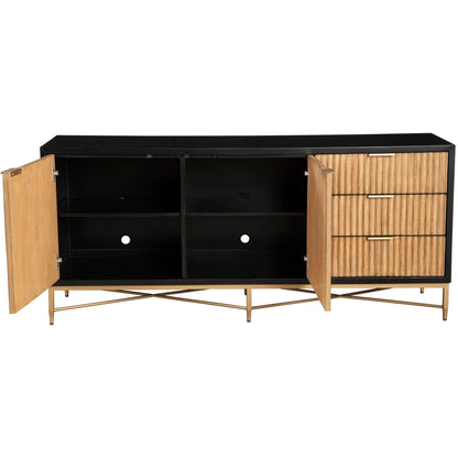 Larsen Solid Wood TV Console with Gold Hardware and Dovetail Drawers – view 16