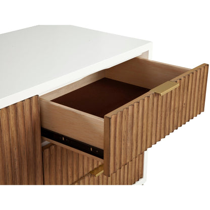 Larsen Solid Wood TV Console with Gold Hardware and Dovetail Drawers – view 6