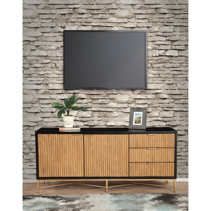 Larsen Solid Wood TV Console with Gold Hardware and Dovetail Drawers – view 10
