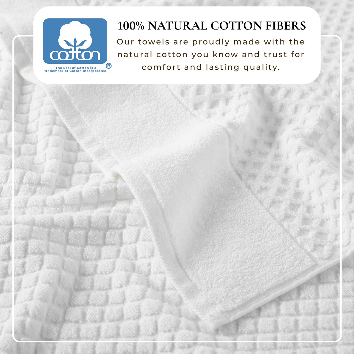 Cotton Diamond Waffle Weave Bath Towel Set – Grayson Collection – view 6