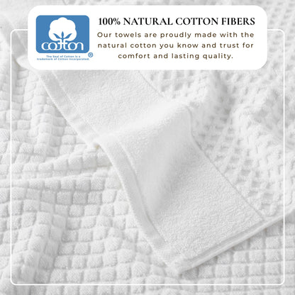 Cotton Diamond Waffle Weave Bath Towel Set – Grayson Collection – view 6