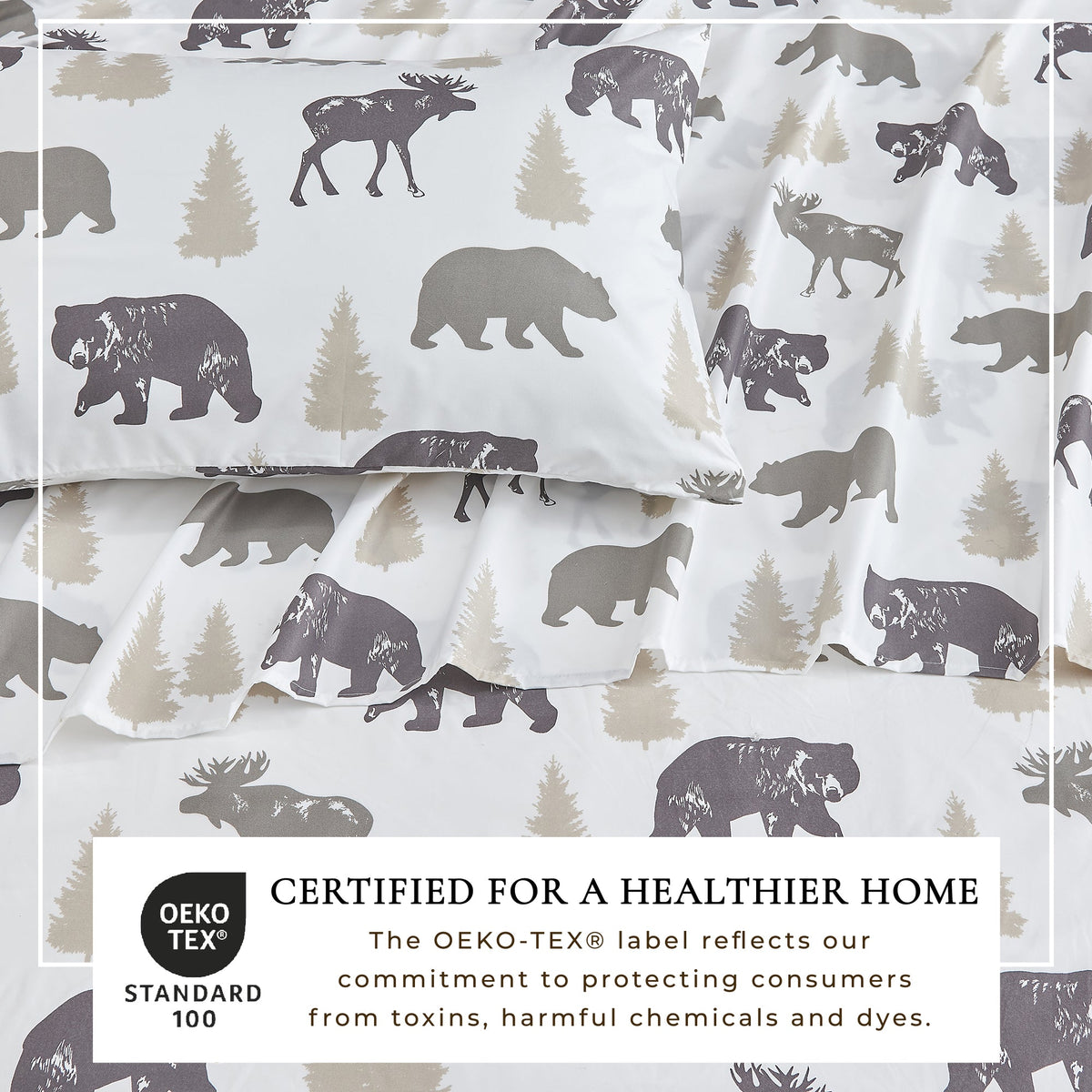 Lodge Print Microfiber Sheet Set – Mountain Ridge Collection – view 3