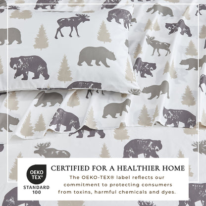 Lodge Print Microfiber Sheet Set – Mountain Ridge Collection – view 3