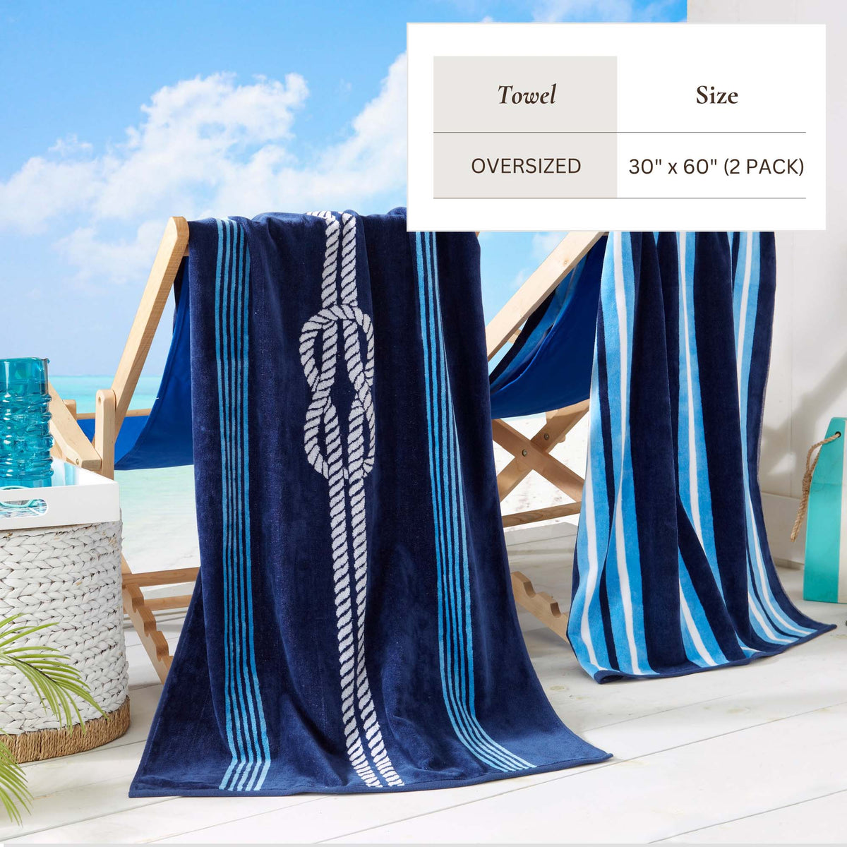 Maui Collection Cotton Velour Beach Towels, 30 x 60 Inch 2 or 4 Pack – view 65