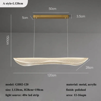 Contemporary Irregular Acrylic LED Linear Chandelier, 90 to 150 cm – view 11