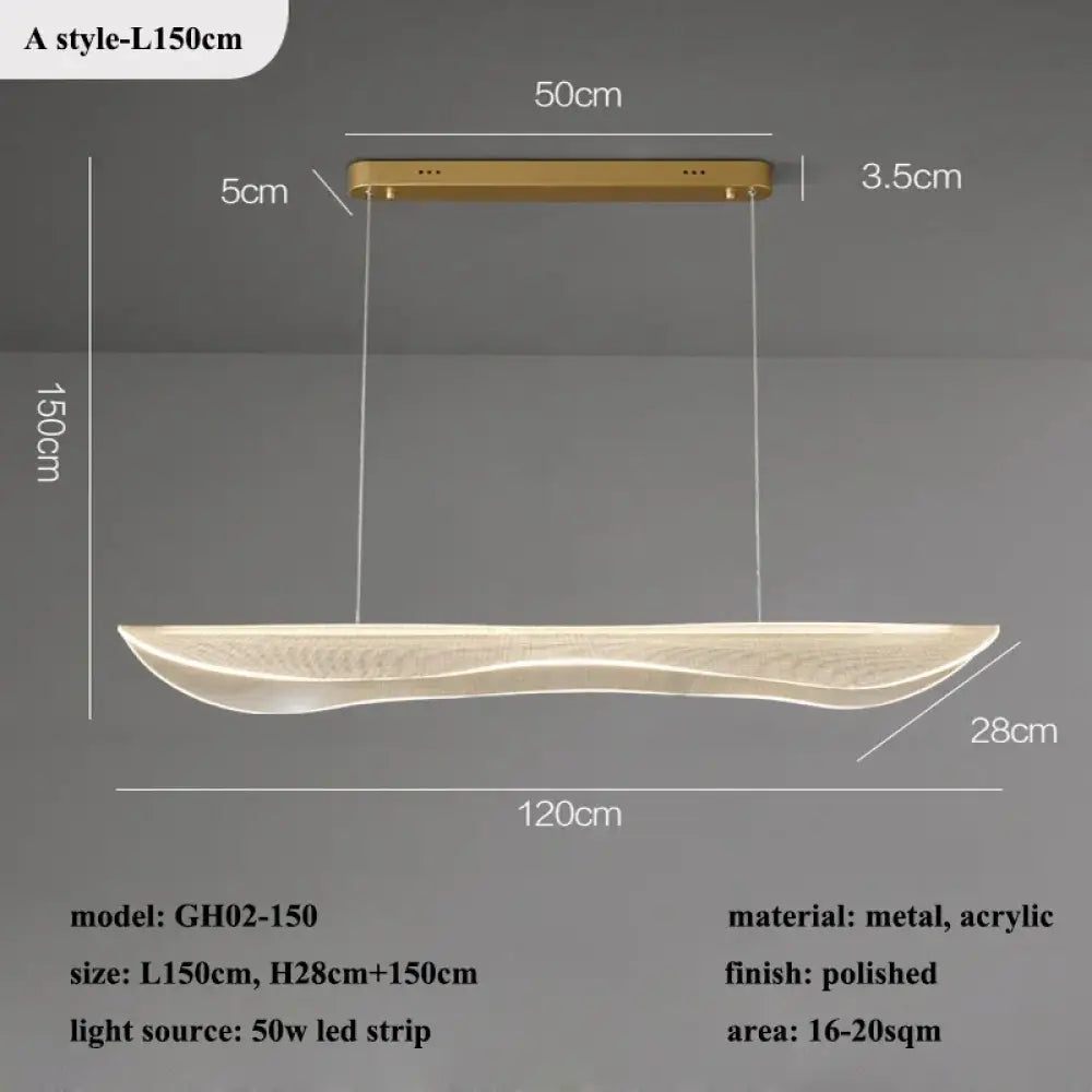 Contemporary Irregular Acrylic LED Linear Chandelier, 90 to 150 cm – view 12