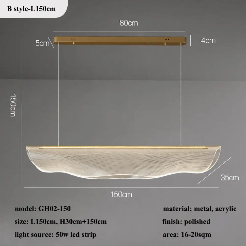 Contemporary Irregular Acrylic LED Linear Chandelier, 90 to 150 cm – view 9