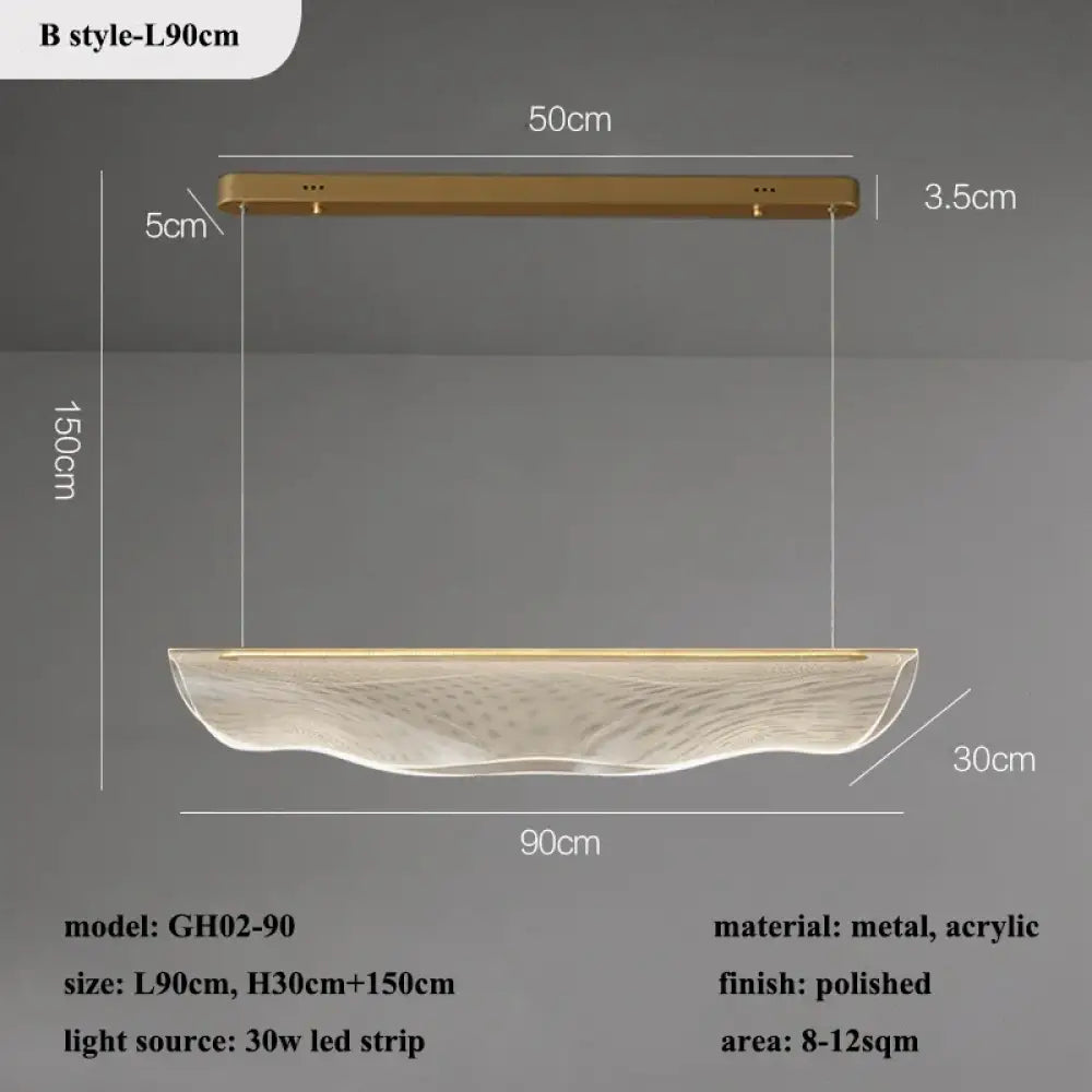 Contemporary Irregular Acrylic LED Linear Chandelier, 90 to 150 cm – view 7