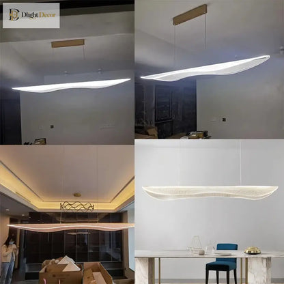 Contemporary Irregular Acrylic LED Linear Chandelier, 90 to 150 cm – view 6