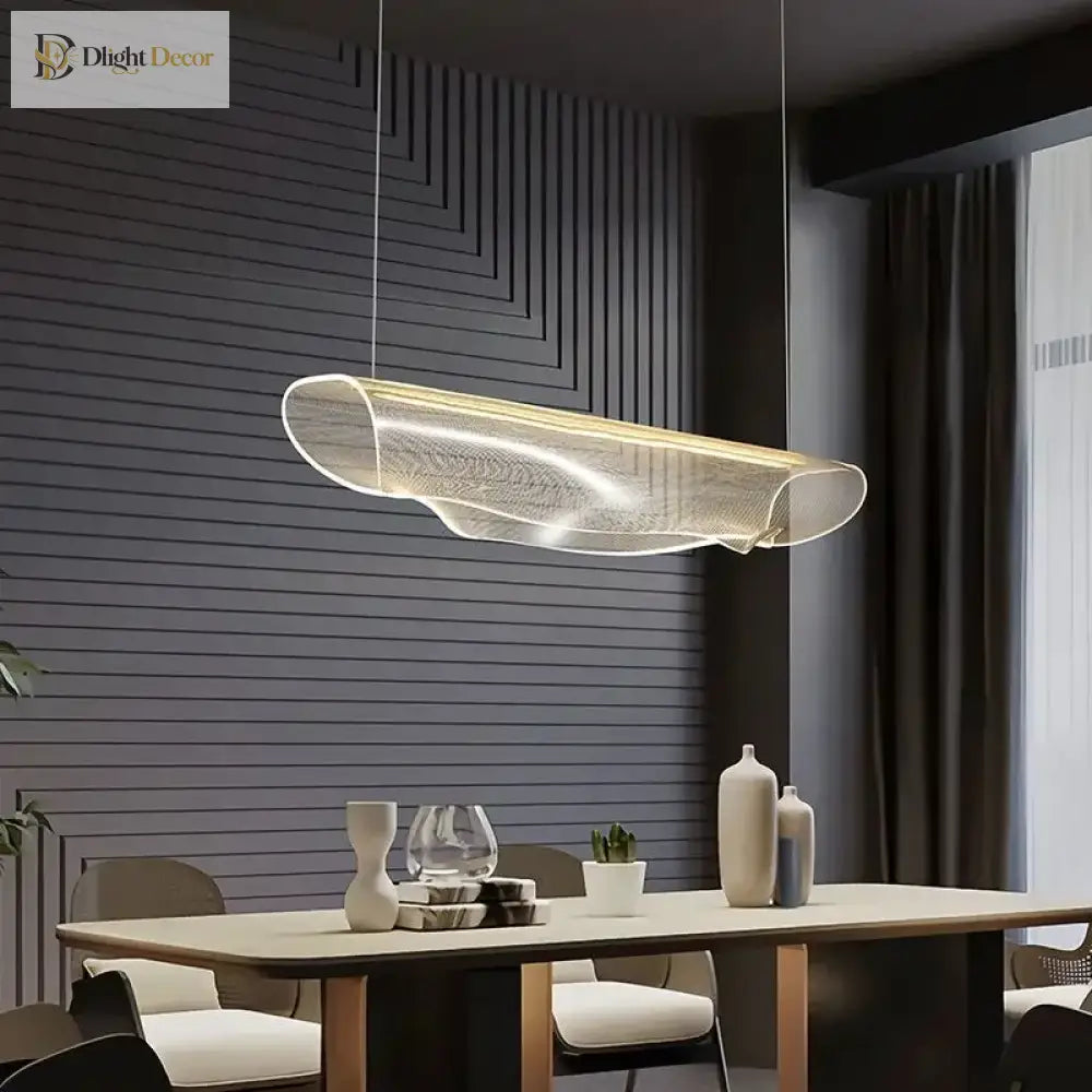 Contemporary Irregular Acrylic LED Linear Chandelier, 90 to 150 cm – view 3