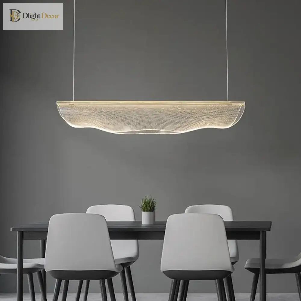 Contemporary Irregular Acrylic LED Linear Chandelier, 90 to 150 cm – view 2