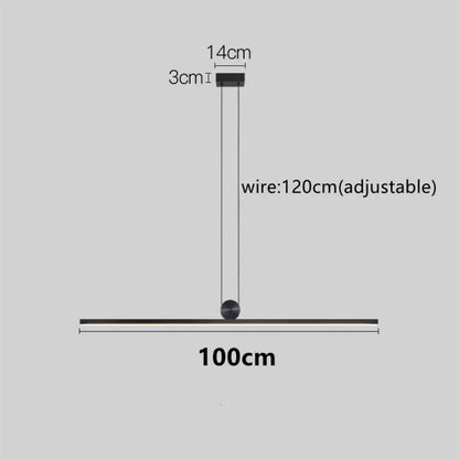 Modern LED Strip Linear Chandelier for Kitchen Island, Black or White – view 7