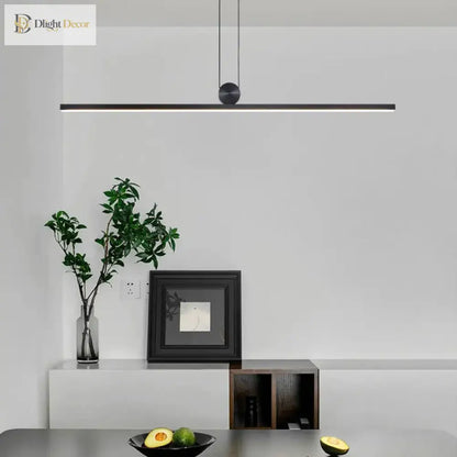 Modern LED Strip Linear Chandelier for Kitchen Island, Black or White – view 3