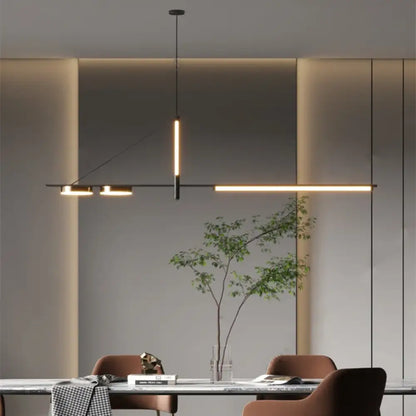 Minimalist Black LED Linear Pendant Chandelier, 120 or 150 cm – view 5