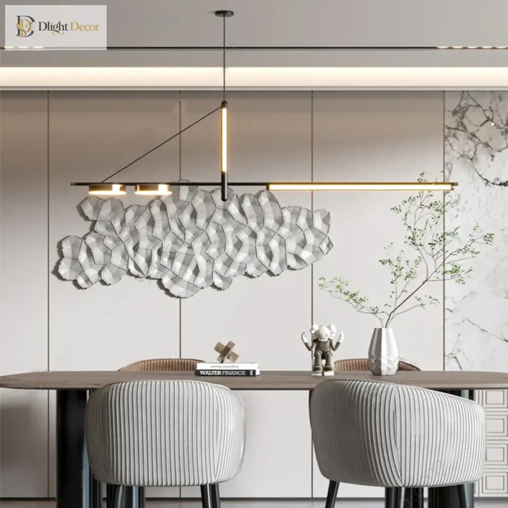 Minimalist Black LED Linear Pendant Chandelier, 120 or 150 cm – view 4