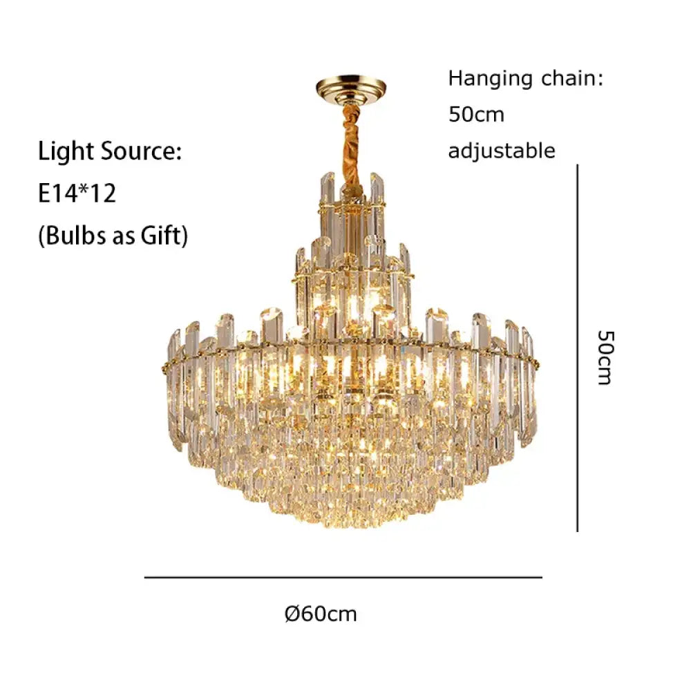 LED Crystal Chandelier in Gold, Silver or Black, Round or Linear – view 9
