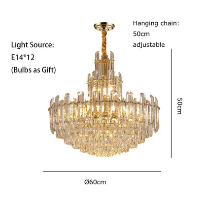 LED Crystal Chandelier in Gold, Silver or Black, Round or Linear – view 9
