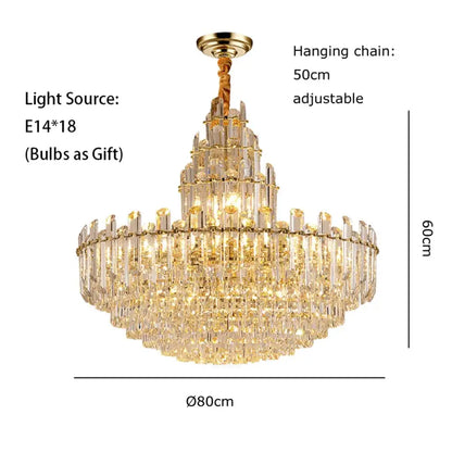 LED Crystal Chandelier in Gold, Silver or Black, Round or Linear – view 10