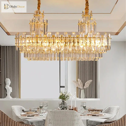 LED Crystal Chandelier in Gold, Silver or Black, Round or Linear – view 6