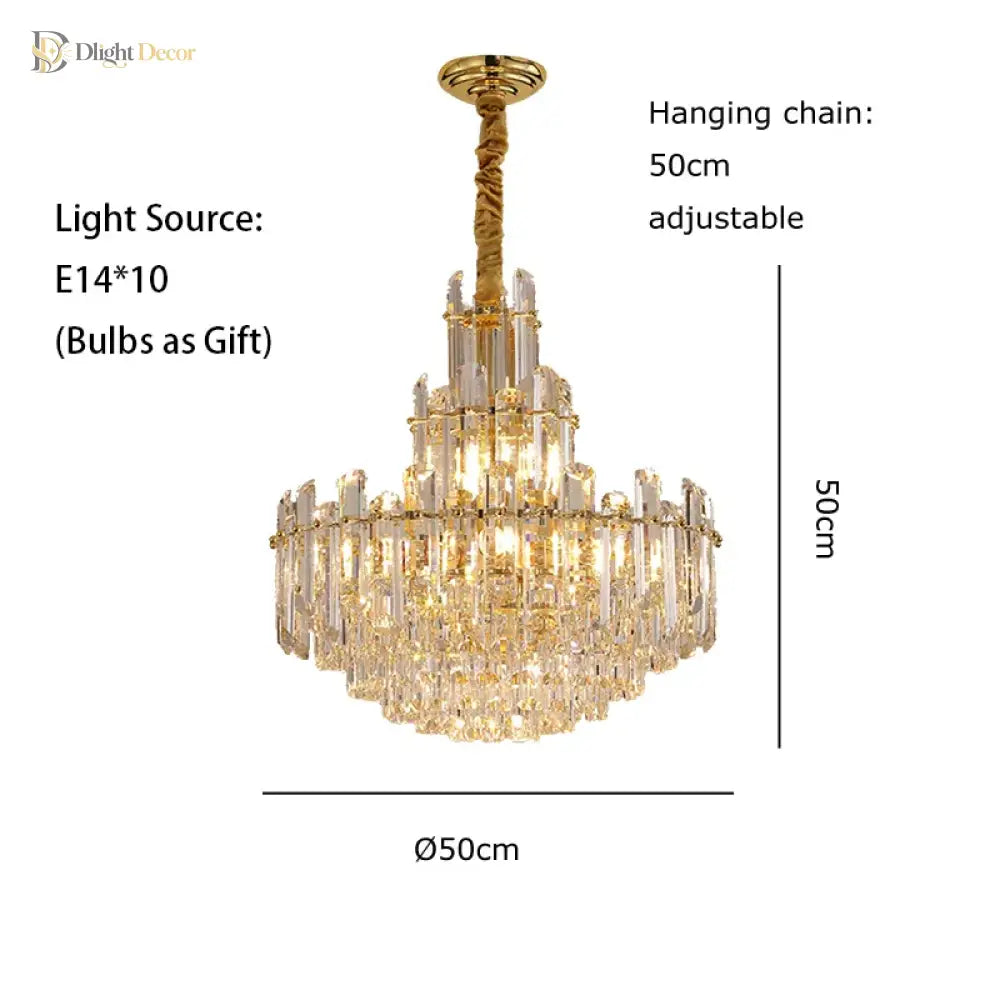 LED Crystal Chandelier in Gold, Silver or Black, Round or Linear – view 8
