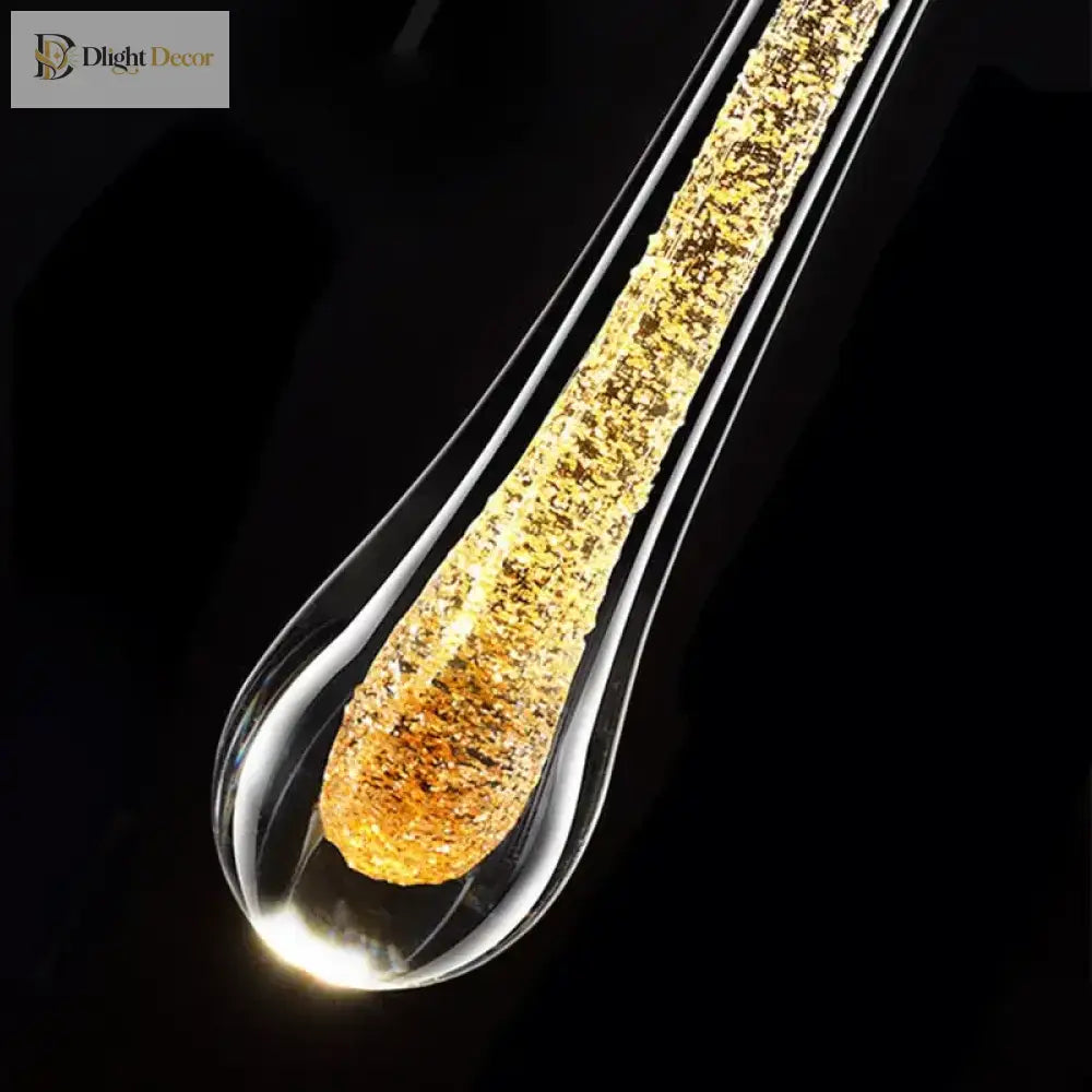LED Crystal Raindrop Wall Sconce – Gold or Black Bedside Light – view 5