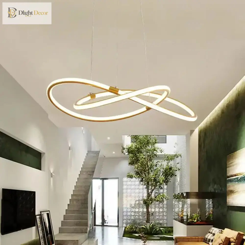 Modern Dimmable LED Ring Pendant Light for Living Room – view 3