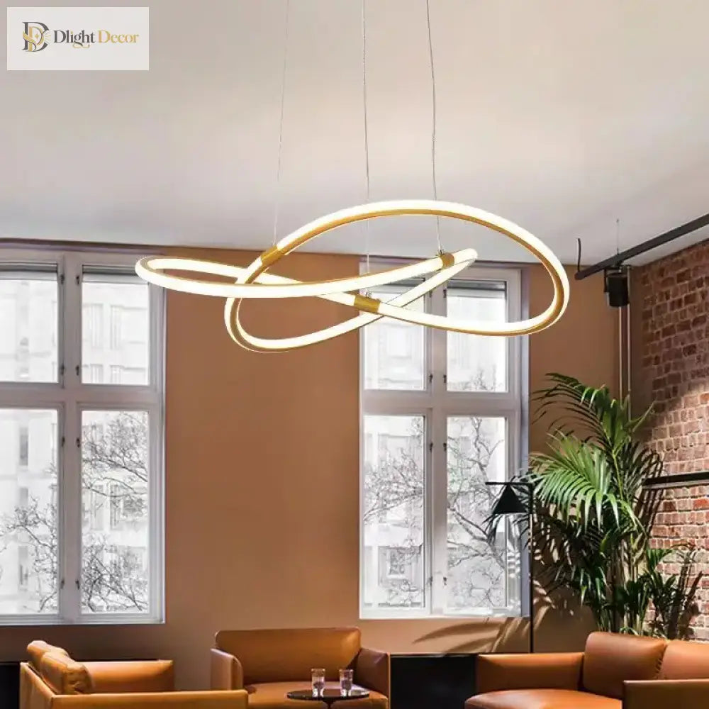 Modern Dimmable LED Ring Pendant Light for Living Room – view 4