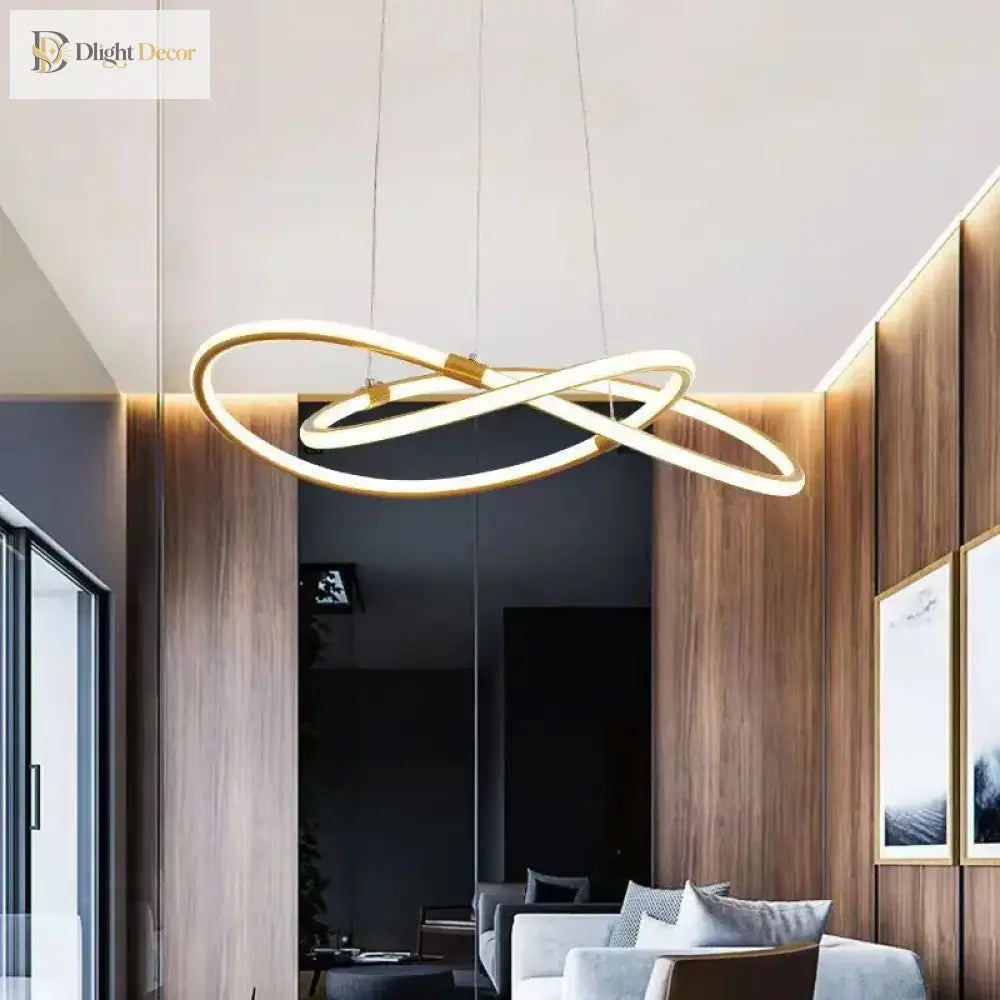 Modern Dimmable LED Ring Pendant Light for Living Room – view 2