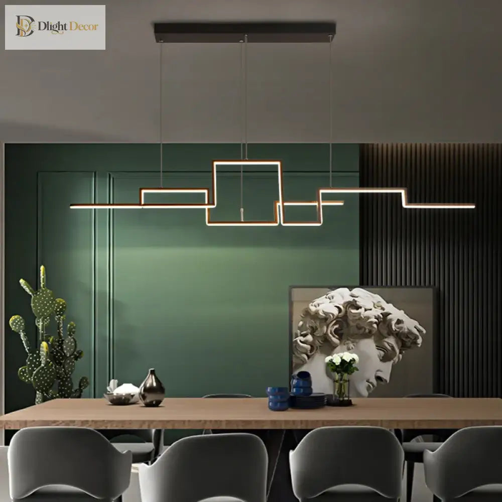 Geometric LED Linear Pendant Light for Kitchen Island – view 2