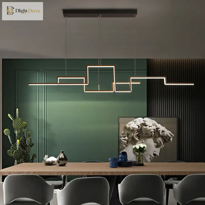 Geometric LED Linear Pendant Light for Kitchen Island – view 2