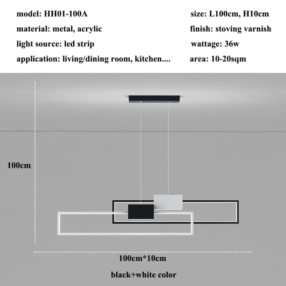 Geometric LED Linear Pendant Light for Kitchen Island – view 7