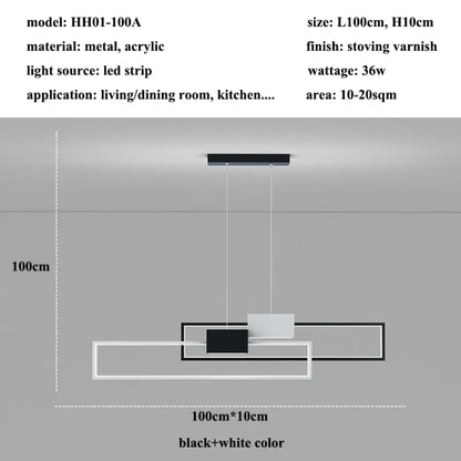 Geometric LED Linear Pendant Light for Kitchen Island – view 7