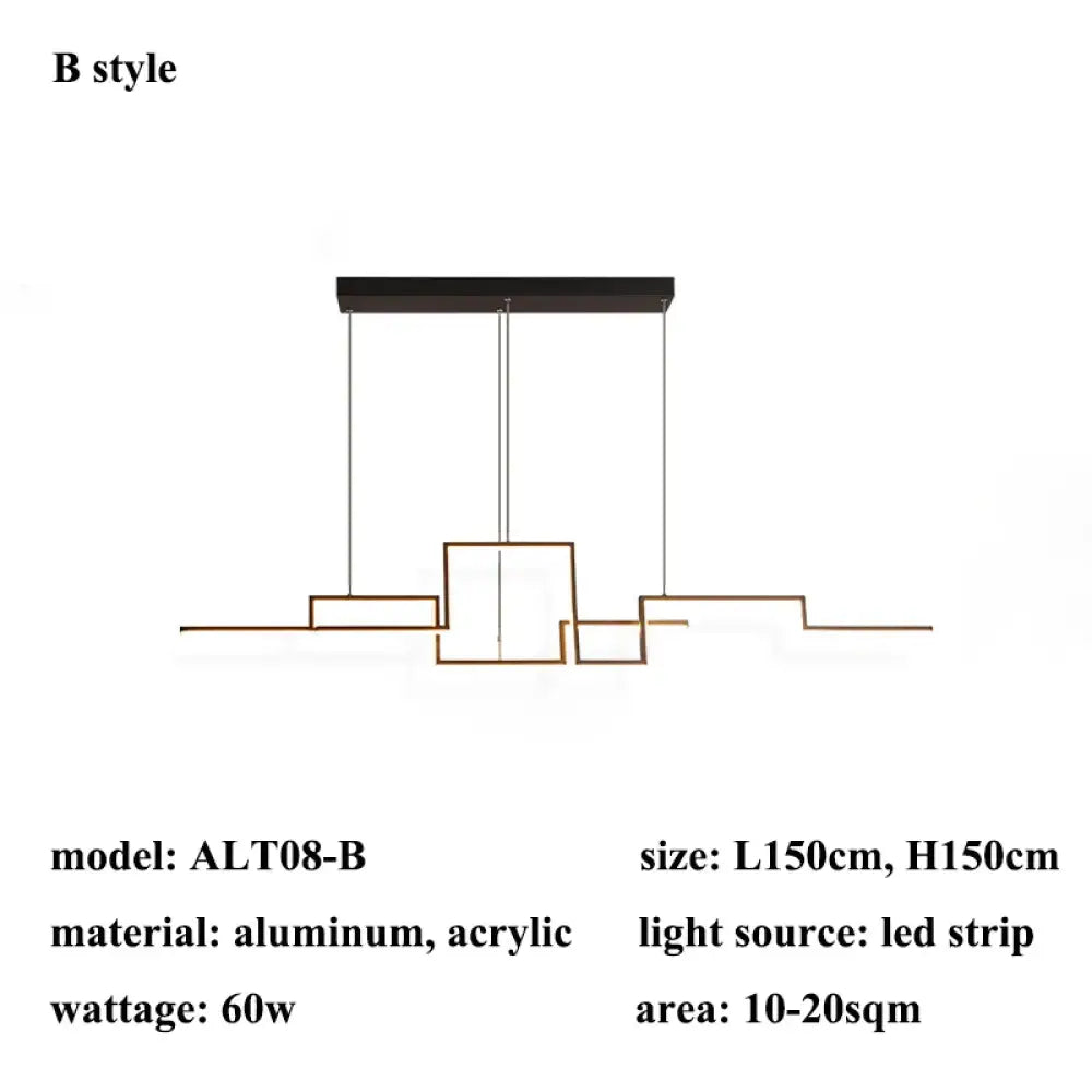 Geometric LED Linear Pendant Light for Kitchen Island – view 8