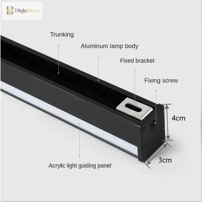 Modern LED Linear Wall Sconce – Long Strip Dining Room and Stair Light – view 4