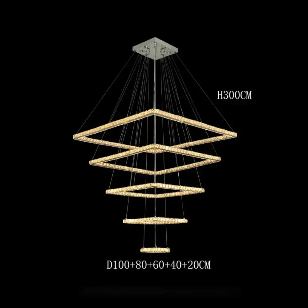 Multi-Ring Chrome LED Crystal Chandelier, 3 to 5 Rings – view 13