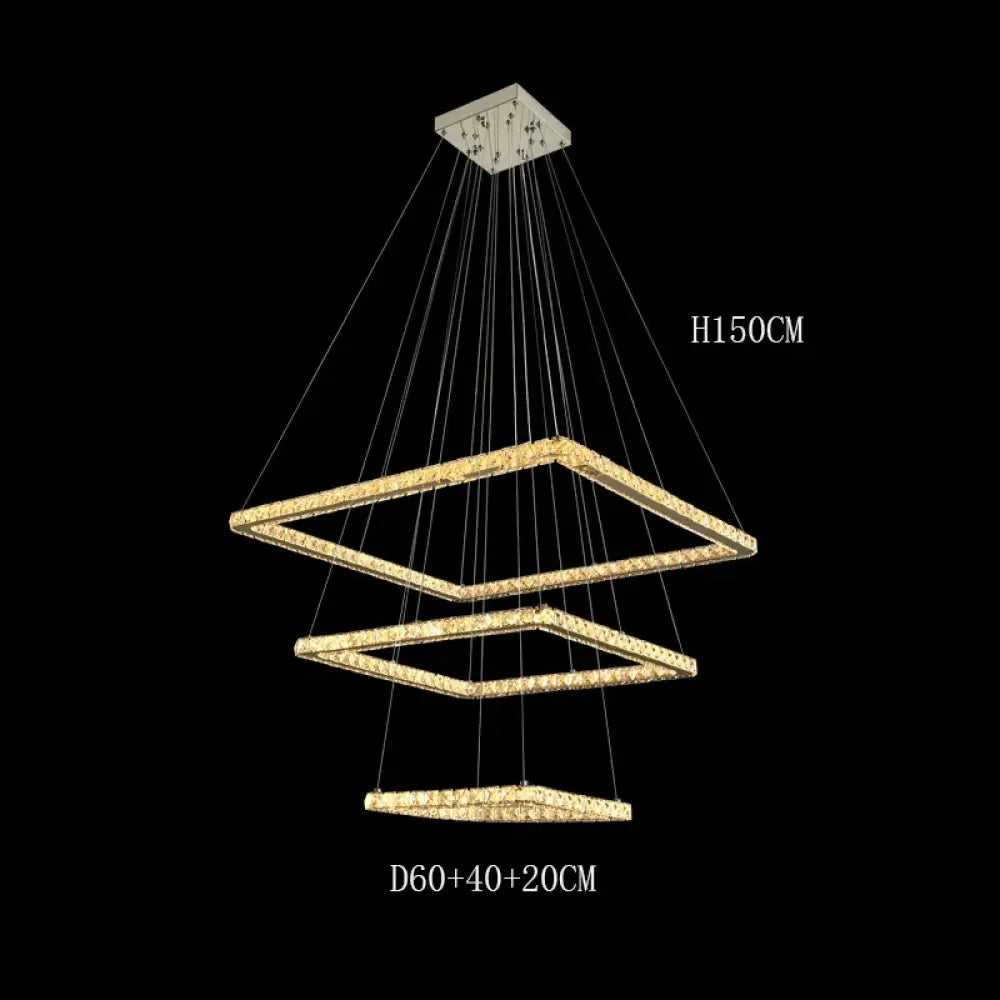 Multi-Ring Chrome LED Crystal Chandelier, 3 to 5 Rings – view 7
