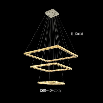 Multi-Ring Chrome LED Crystal Chandelier, 3 to 5 Rings – view 7