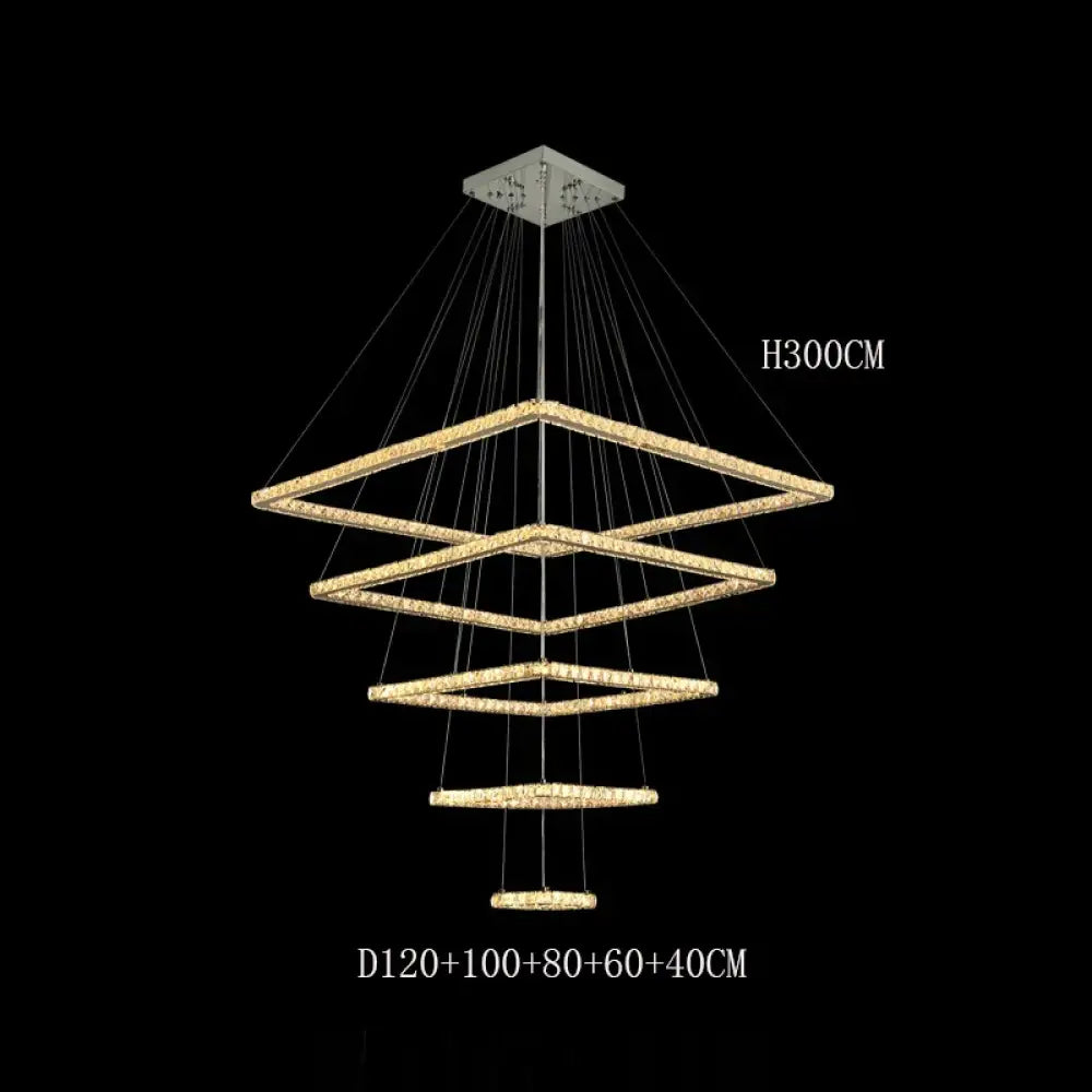 Multi-Ring Chrome LED Crystal Chandelier, 3 to 5 Rings – view 14