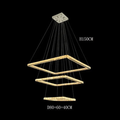 Multi-Ring Chrome LED Crystal Chandelier, 3 to 5 Rings – view 8