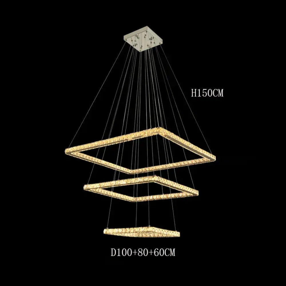 Multi-Ring Chrome LED Crystal Chandelier, 3 to 5 Rings – view 9