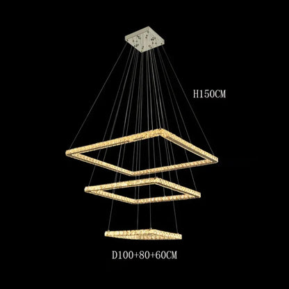 Multi-Ring Chrome LED Crystal Chandelier, 3 to 5 Rings – view 9
