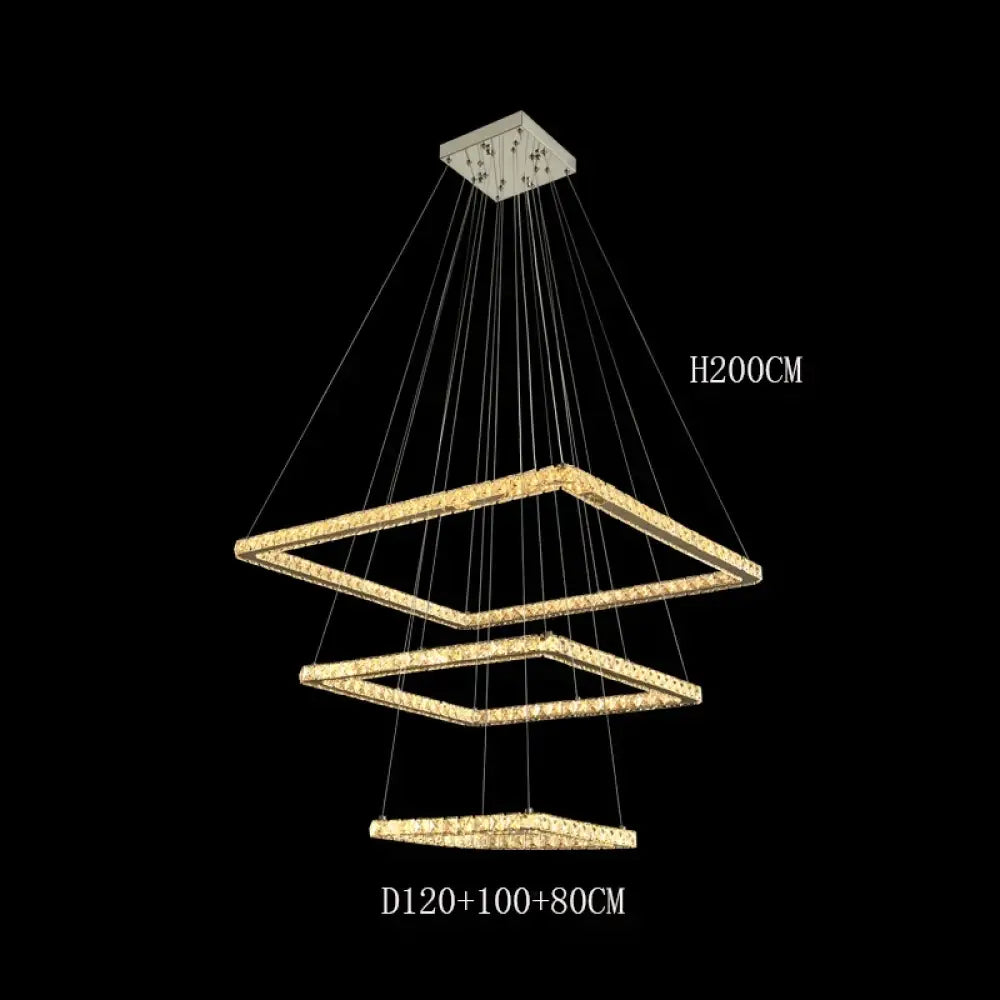 Multi-Ring Chrome LED Crystal Chandelier, 3 to 5 Rings – view 10