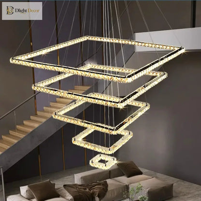 Multi-Ring Chrome LED Crystal Chandelier, 3 to 5 Rings – view 3