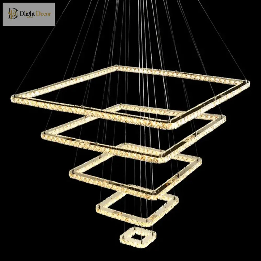 Multi-Ring Chrome LED Crystal Chandelier, 3 to 5 Rings – view 4