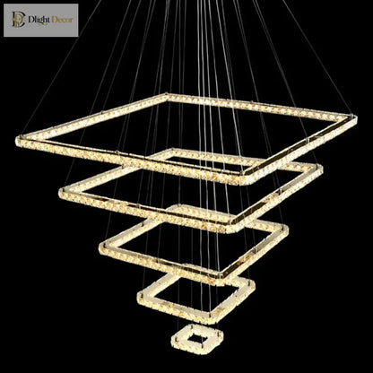 Multi-Ring Chrome LED Crystal Chandelier, 3 to 5 Rings – view 4