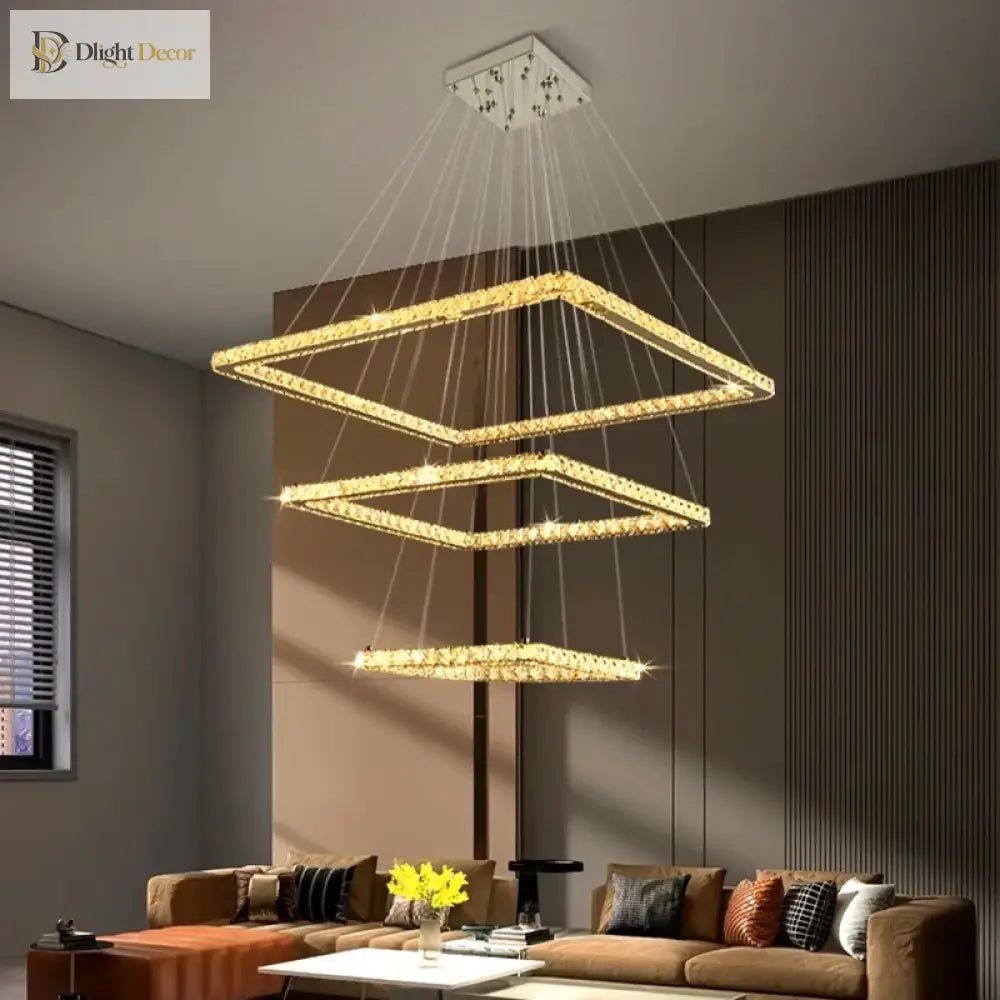 Multi-Ring Chrome LED Crystal Chandelier, 3 to 5 Rings – view 5