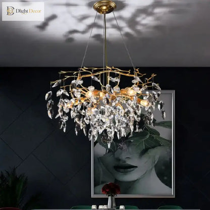 LED Leaf Crystal Chandelier for Dining Room and Bedroom, 4 to 16 Heads – view 3