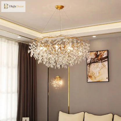 LED Leaf Crystal Chandelier for Dining Room and Bedroom, 4 to 16 Heads – view 2