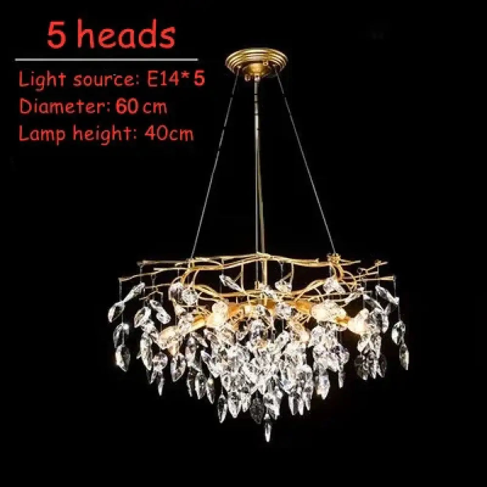 LED Leaf Crystal Chandelier for Dining Room and Bedroom, 4 to 16 Heads – view 8