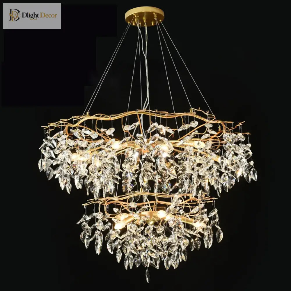 LED Leaf Crystal Chandelier for Dining Room and Bedroom, 4 to 16 Heads – view 4